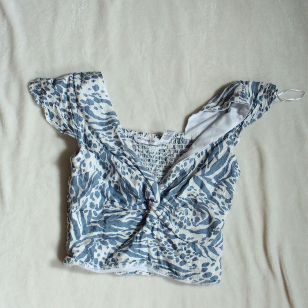 Elegant Blue and White Blouse